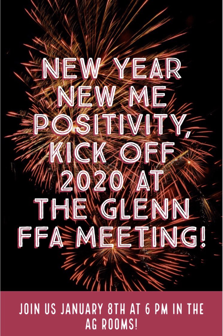 glenn_ffa's tweet photo. Everyone join us this Wednesday, January 8th at 6pm for our January chapter meeting! We will be discussing results, important information and dates as well. Along with a leadership activity as always! https://t.co/LRwDIC4IWt