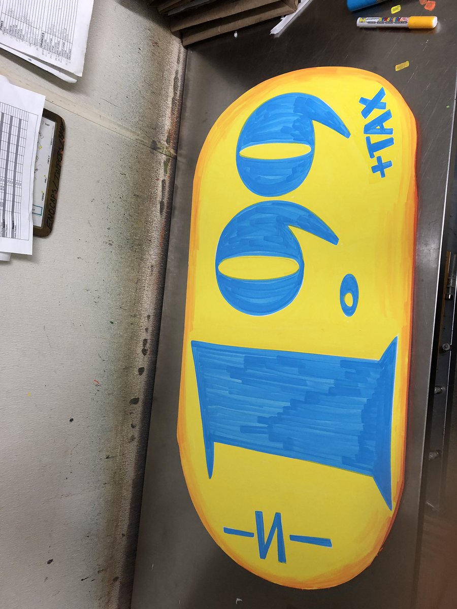 jenicaviolet's tweet photo. Today was a big day in sign-land... Two buck Chuck is back!
I got to make this giant $1.99 sign on foamcore at my day job. #SignArtist #ZigPosterman #ZigWoodcraft #UniPosca https://t.co/23nKGT4o1n