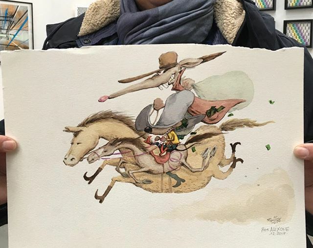Yo @alexone_dizac #rats #rat #paper #aquarelle  #watercolor #papier #cowboy #cowboys #outlaw #outlaws #present #dédicace #horse #horses #cheval #chevaux #fuite #escape #chapeaux #horslaloi ift.tt/2QM357i