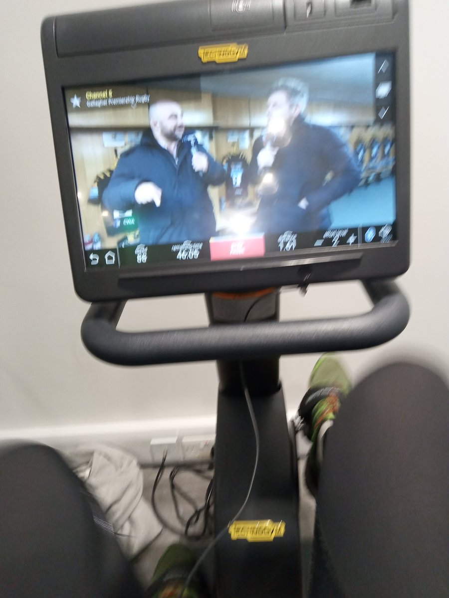 WolstenhulmeIan's tweet photo. Good evening #Tamesidehour multi-tasking tonight, January in the gym @OCLactive @Channel5Sport watching @George_Fordy #oncearanger plus typing about @TamesideNHS #scannerappeal https://t.co/62tBJBpIs5