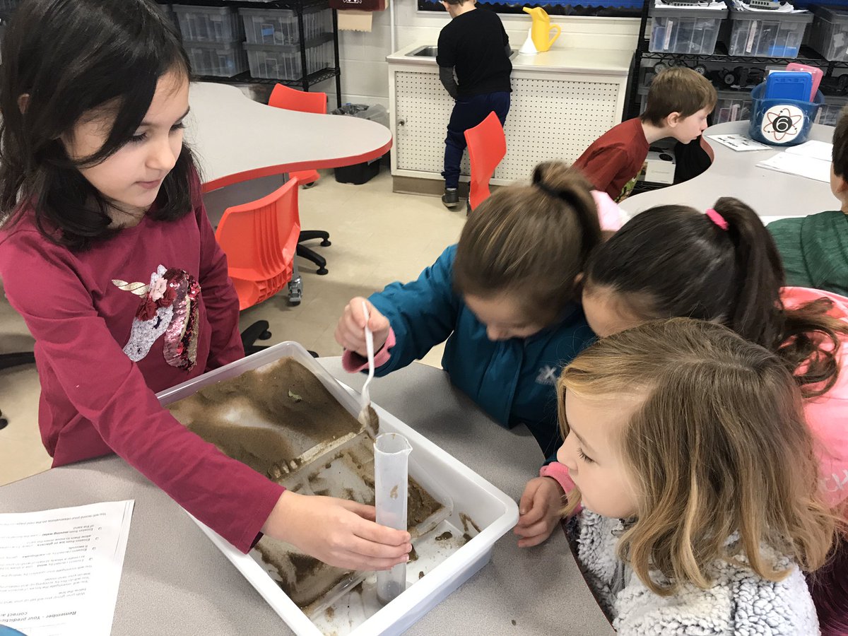 G2 Ss in <a href="/coutureamy1/">Amy Couture</a>'s room did a great job testing water erosion during <a href="/PLTWorg/">Project Lead The Way</a>! After our investigation, they learned that earthquakes caused the most erosion on their land models. #CHESlovesPLTW #CHESwearethebest