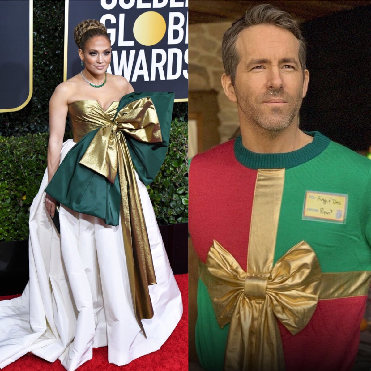 Thinking <a href="/VancityReynolds/">Ryan Reynolds</a> designed <a href="/JLo/">jlo</a> ‘s dress for <a href="/goldenglobes/">Golden Globes</a>