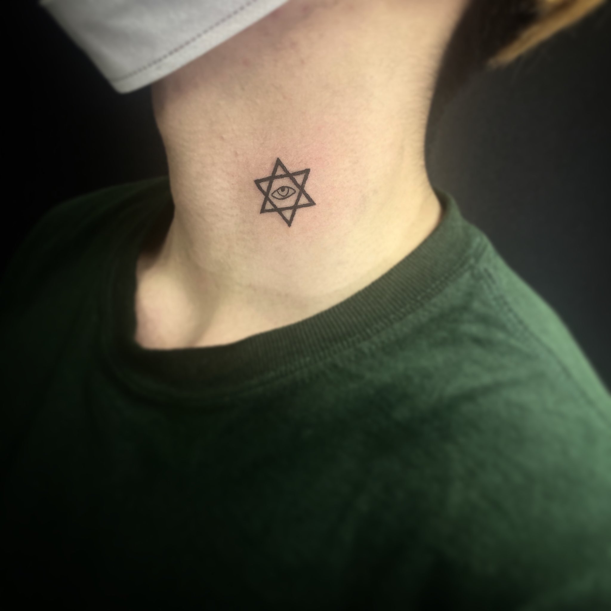 新宿タトゥー Fox Gate Tattoo 首 六芒星のタトゥー 1月7日 本日も営業中 和彫りからワンポイント B Amp Gまでオールジャンル対応のタトゥースタジオ 東京新宿fox Gate Tattoo 新宿駅徒歩7分 個室ブース完備 その他 作品はコチラ