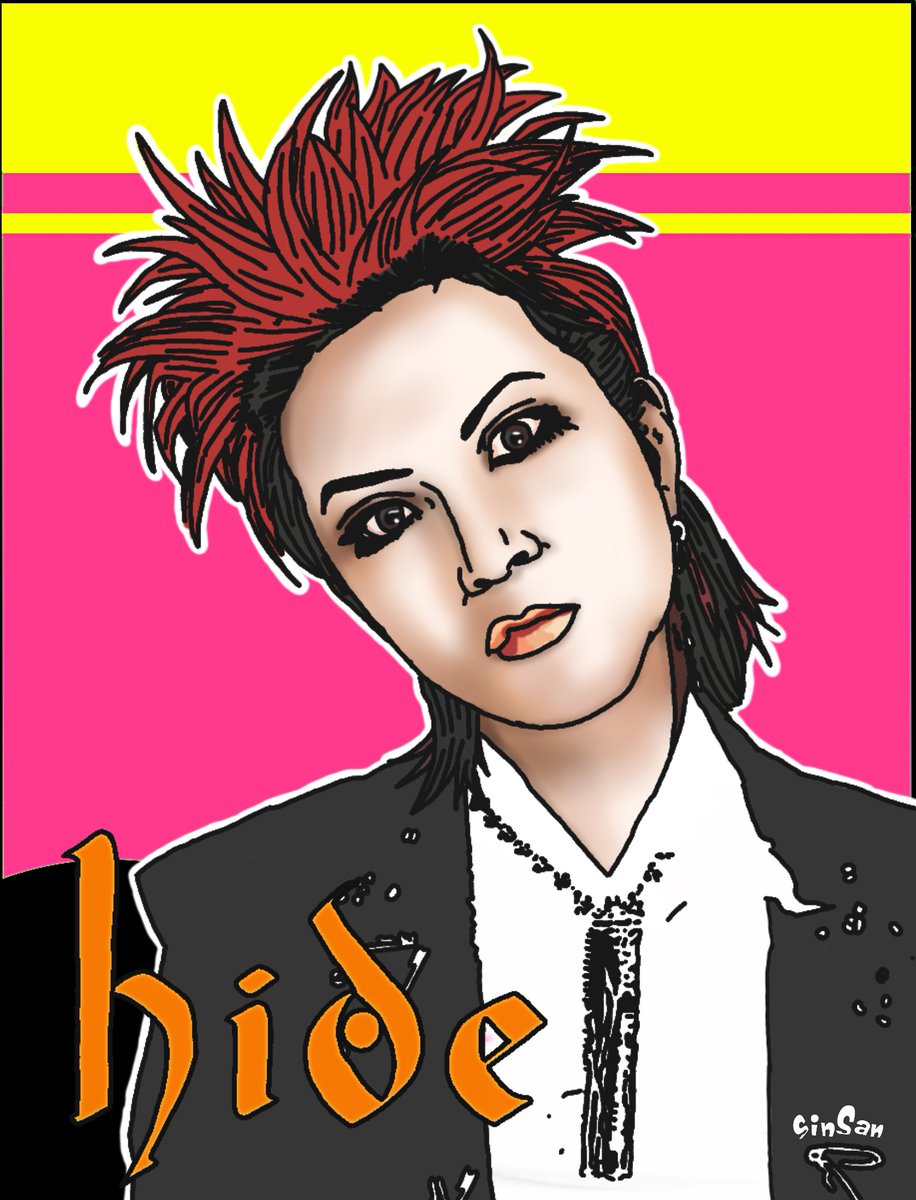 Sinsan Hideさんを描いてみたよ Hide Xjapan 似顔絵 イラスト Sinsan