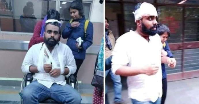 Thejas25's tweet photo. The miracle of this century ! 
Pic1: Sunday - at the JNU Riot  Pic2: Monday - The same guy was welcomed at the Thiruvanthapuram Airport
#JNUViolence 
#JNUHiddenTruth 
@PMOIndia 
@DelhiPolice 
@ArnabGoswamiRtv 
@TimesNow 
@Republic_Bharat 
@RenjithPillai3 
@ABVPVoice 
@abvpjnu https://t.co/yuoVWJAXCz