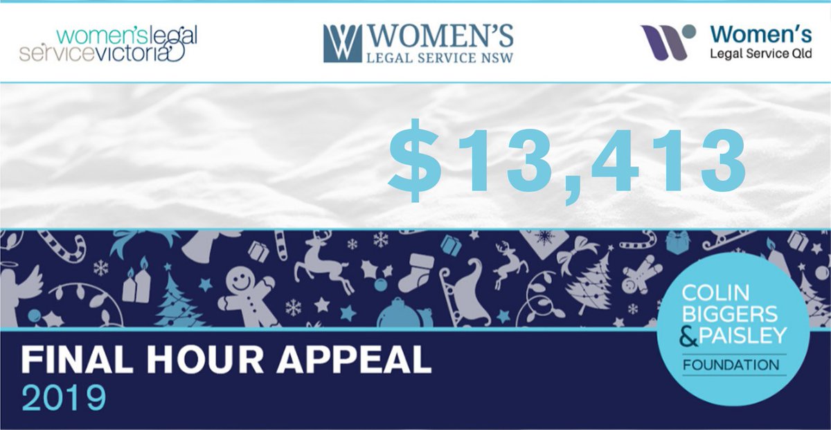 Congratulations to our people who donated their final hour of pay in support of @womenslegalnsw <a href="/wlsq/">Womens Legal Service Queensland</a> and @WomensLegalVic with a total amount raised of $13,400 to support the essential work of Women’s Legal Services.
