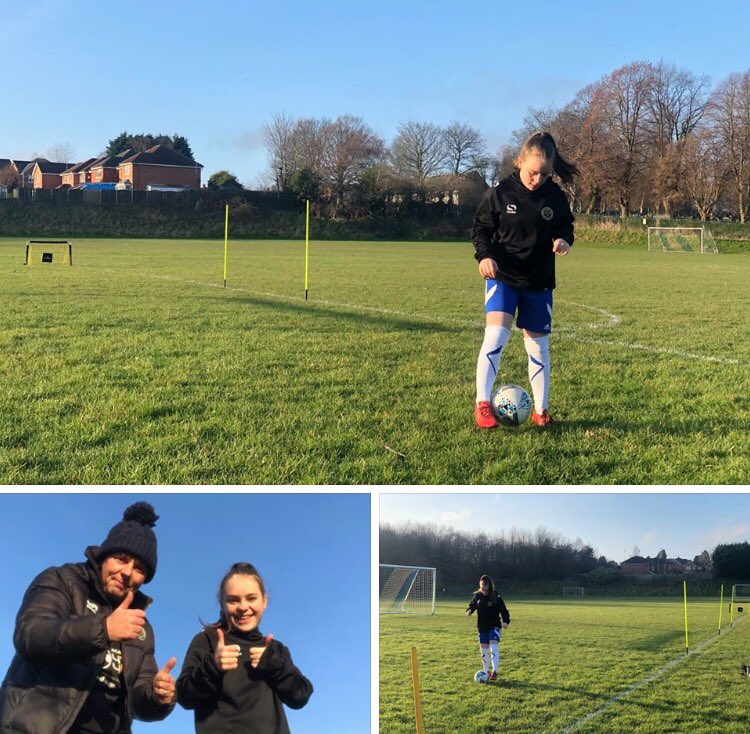 StaveleyGirls's tweet photo. Well done to MJ for doing some extra training ready for her game on Saturday  #Trojans #GirlPower @StaveleyMWFC 
CHAMPIONS TRAIN, LOSERS COMPLAIN! https://t.co/UO6BVSFHXu