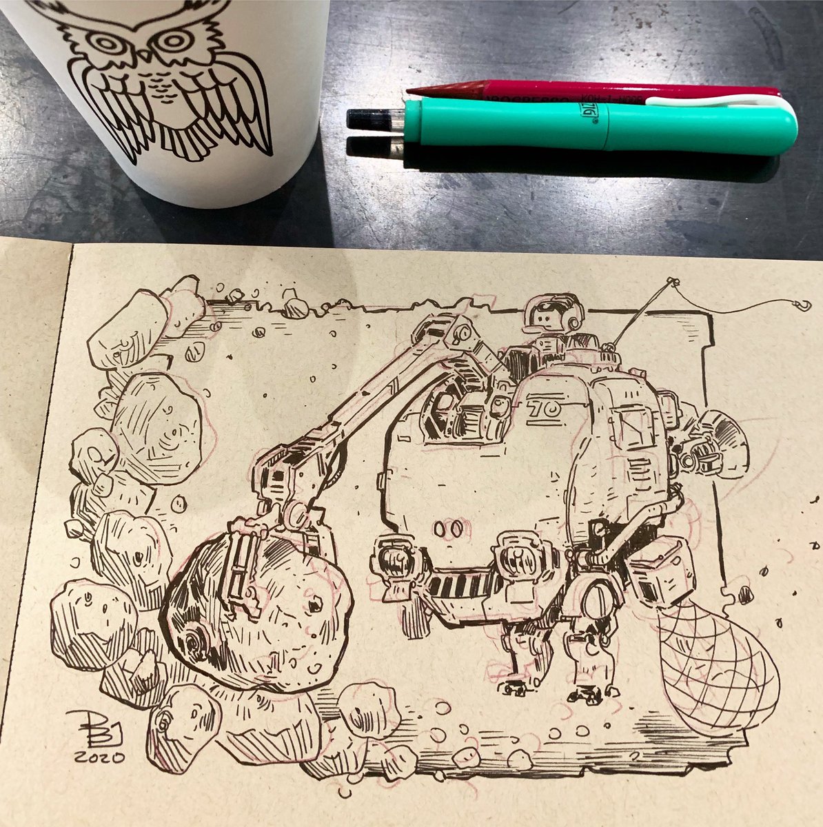 PatrickBallest's tweet photo. Coffee trade escalated as the demand for caffeine rose. Unfortunately, this was leading to over mining of the Mars Mocha belt, one of the few depots left for the interstellar bean. #caffeine #mondaymocha https://t.co/eb6UnpfsRT