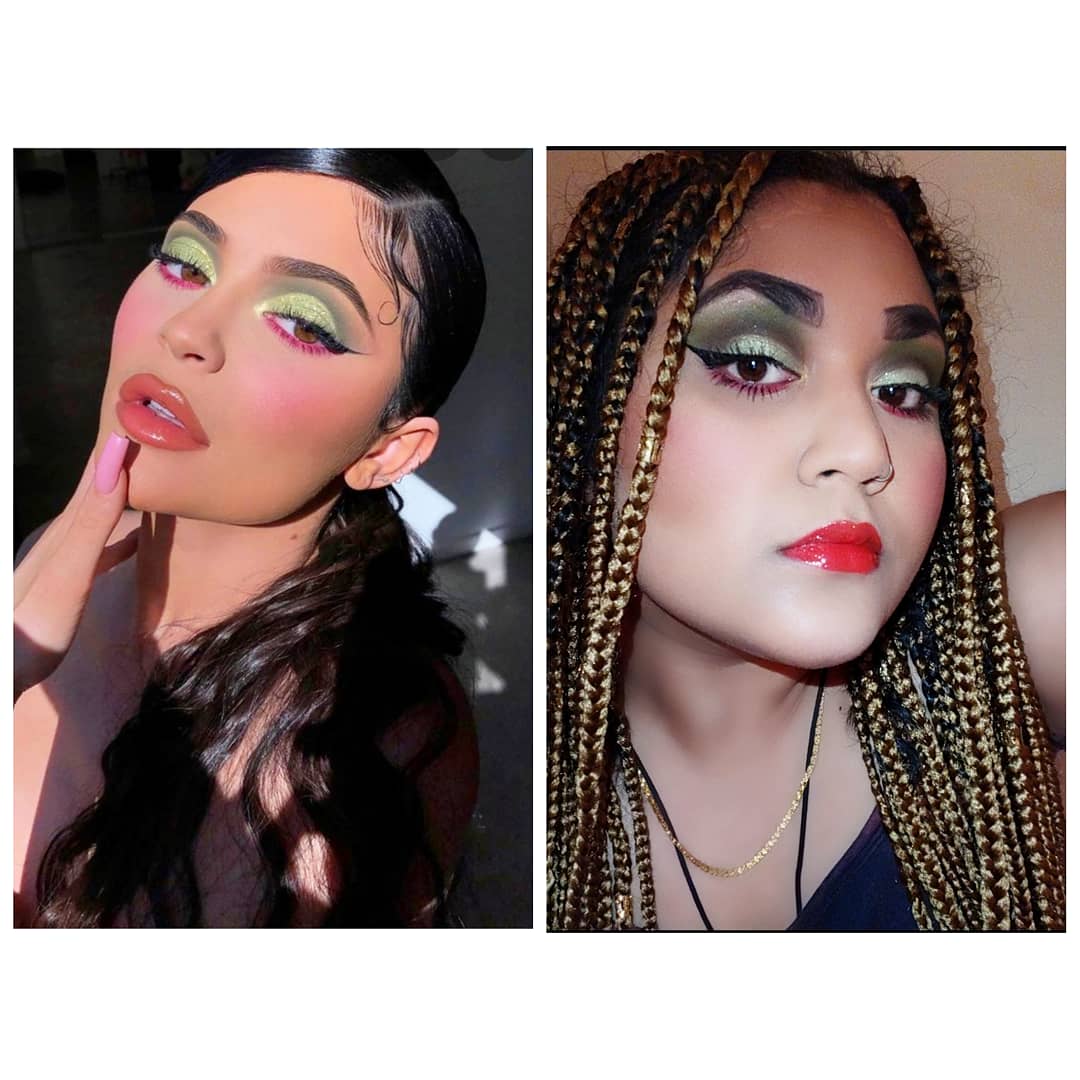 DiwaGyal's tweet photo. Recreated kylie Jenners makeup❤
#kyliejenner 
#eyemakeup 
#makeuprevolution
#greeneyeshadow 
#pinkeyeshadow 
#makeuponpoint 
#makeupideas 
#makeupartists 
#kyliejennerstyle 
#eyemakeupideas 
#makeuponfleek 
#boxbraidstyle 
#dramaticmakeup
#dramaticeyes 
#makeuprecreation 
#face https://t.co/DRk6DCPH7I