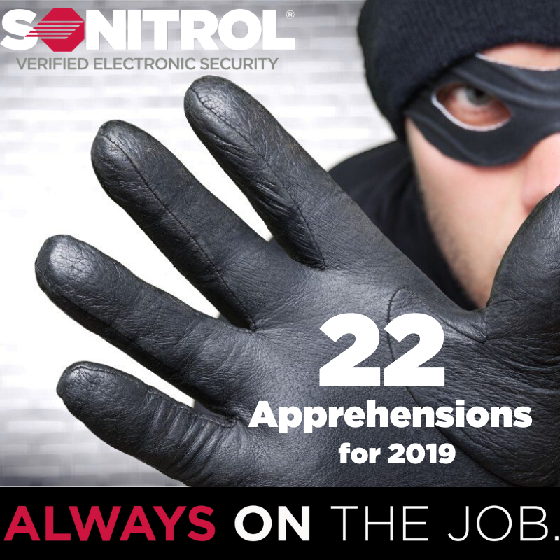 sonitrolnc's tweet photo. Our office had 22 documented on-site arrest in 2019! Way to go team! #AlwaysOnTheJob #SonitrolSecurity https://t.co/PDbeGYNUT2