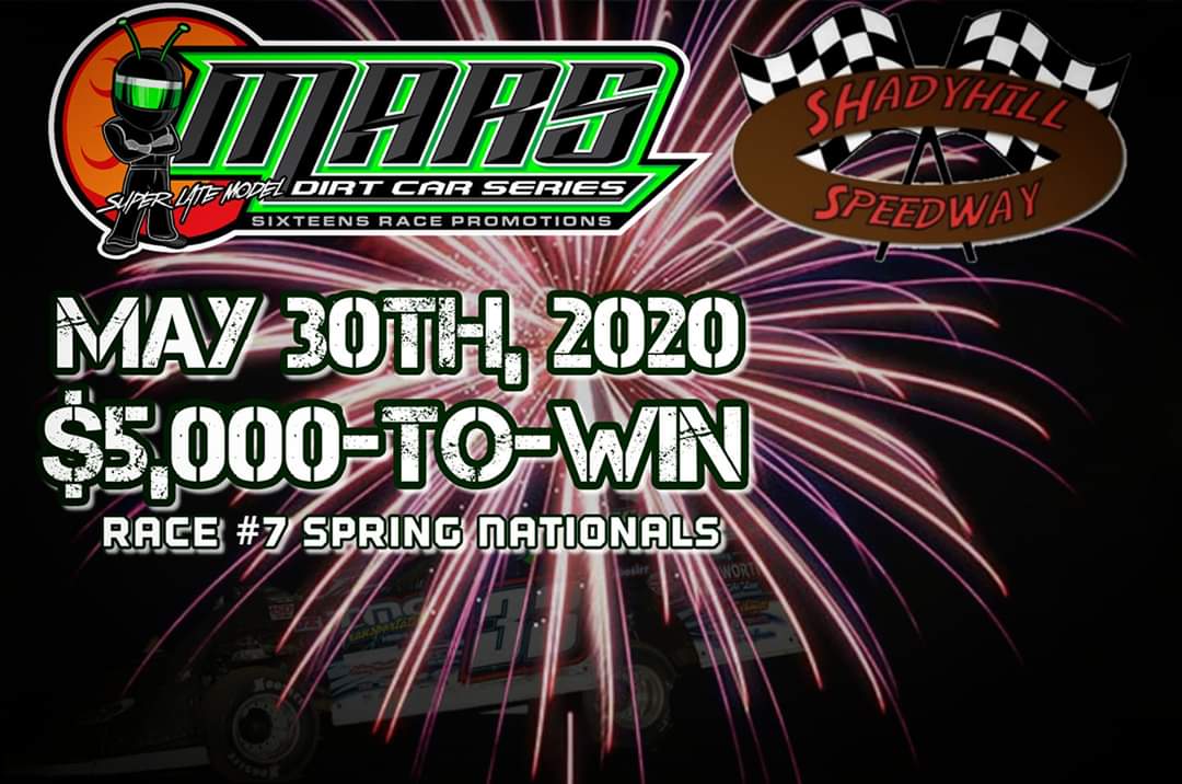 MARSDirtRacing's tweet photo. 📍 @ShadyhillRacing
📅 Saturday, May 30th
🏁 Race #7 Spring Nationals
💰 $5,000-to-win https://t.co/yhKsiPm4Jk