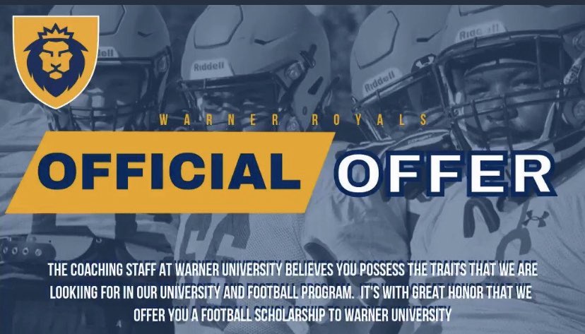 Cameron_Pausche's tweet photo. Blessed and honored to receive my first offer from the University of Warner to further my education and football career @MrCoachCraig @CoachDJCroley https://t.co/wG1dD2CJLZ