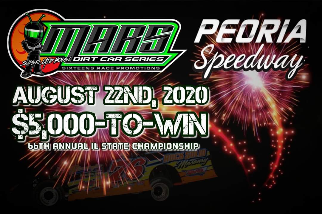 MARSDirtRacing's tweet photo. 📍 @PeoriaSpeedway
📅 Saturday, August 22nd
🏁 Illinois State Championship
💰 $5,000-to-win https://t.co/DSQHN4zZeq
