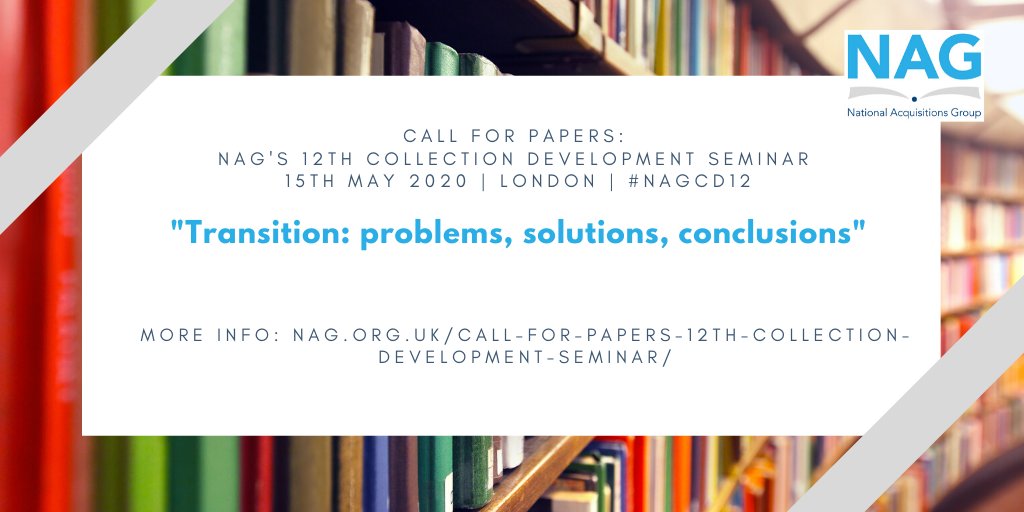 UKLibrariesNAG's tweet photo. Don't forget: call for papers closes 2nd Feb:

"Transition: problems, solutions, conclusions" 
All speakers get a free seminar place &amp; UK travel expenses.
More info: https://t.co/yDynQeSN0C

#NAGcd12 | 15th May | London https://t.co/uYaH24iAgZ