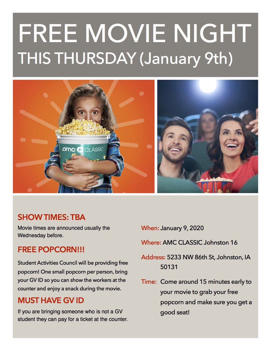 WELCOME BACK!! Starting off the first week back with movie night this Thursday! 🎬🤩