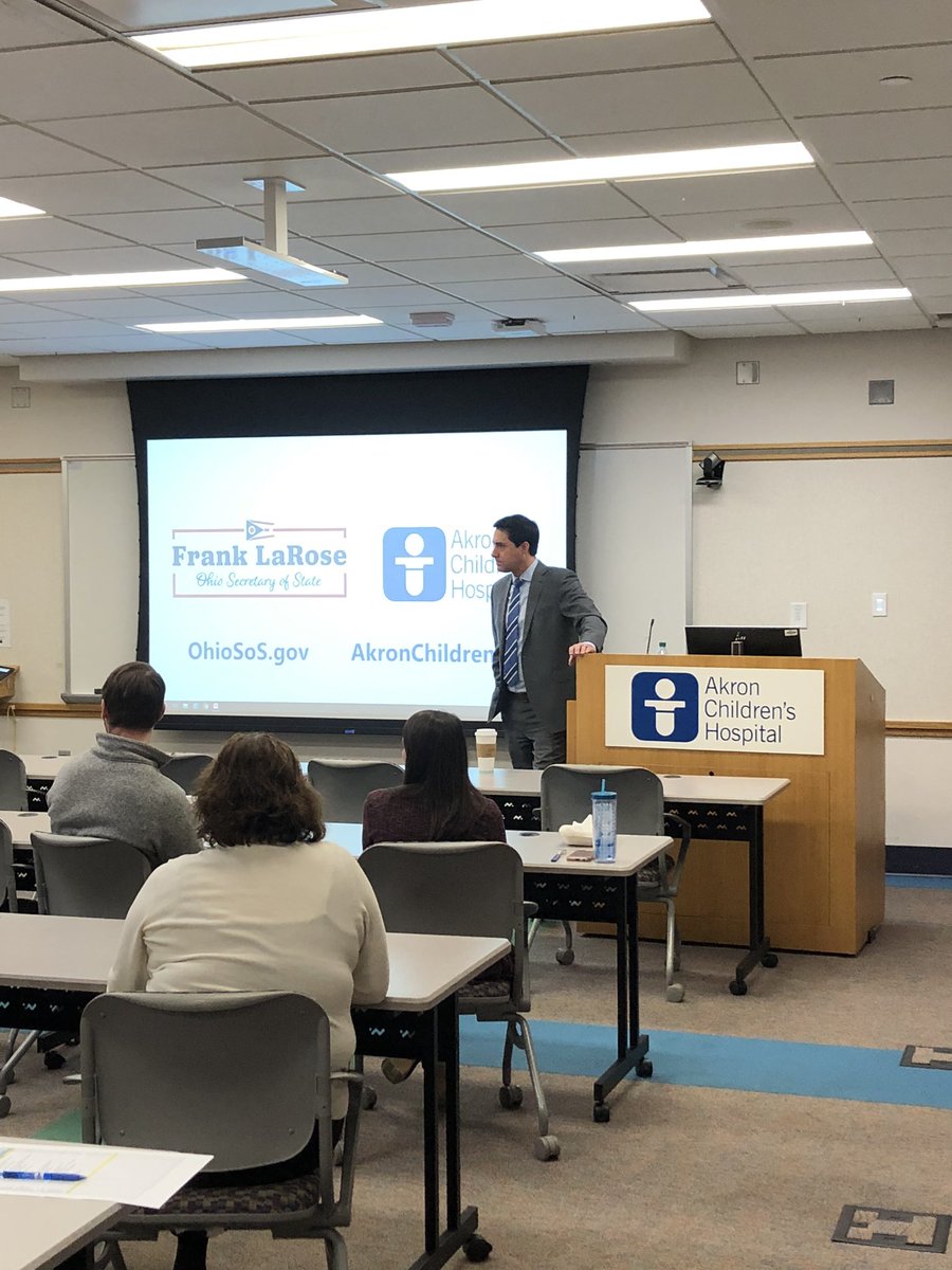Tony_Gutowski's tweet photo. Today @FrankLaRose revealed #Ohio is engaged in a battle w/Xichigan over turnout for the #2020Election 

Deadline for 3/17 primary is 2/18. #RegisterToVote here: https://t.co/2tUxLqk2zp

Also spoke small biz, election security &amp; civility in politics - but this seemed impt 2 share https://t.co/InzQryrvo8