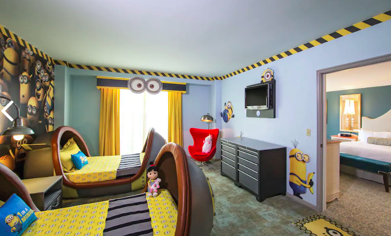 BMGVacations's tweet photo. Add some character to your next #UniversalOrlando vacation with a themed room! The Minion suites at Portofino Bay and Jurassic Park suites at Royal Pacific are great options for families! Rachel@bmgvacations.com. https://t.co/hCXdntxPDL