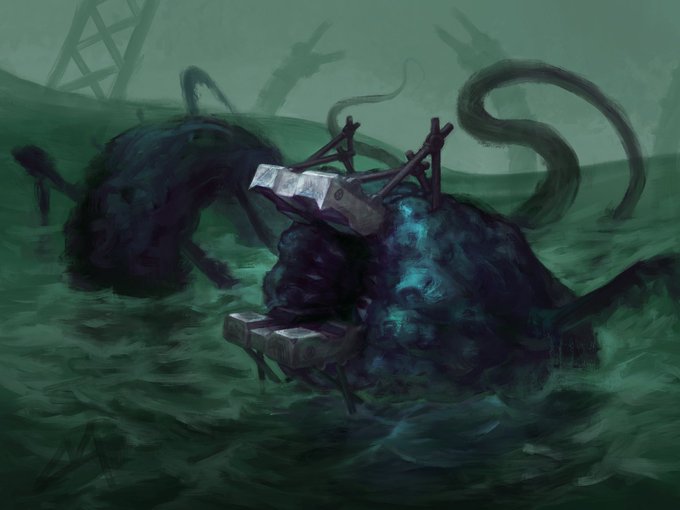 Day 6 Rain World Art Month submissions: Leviathan. 