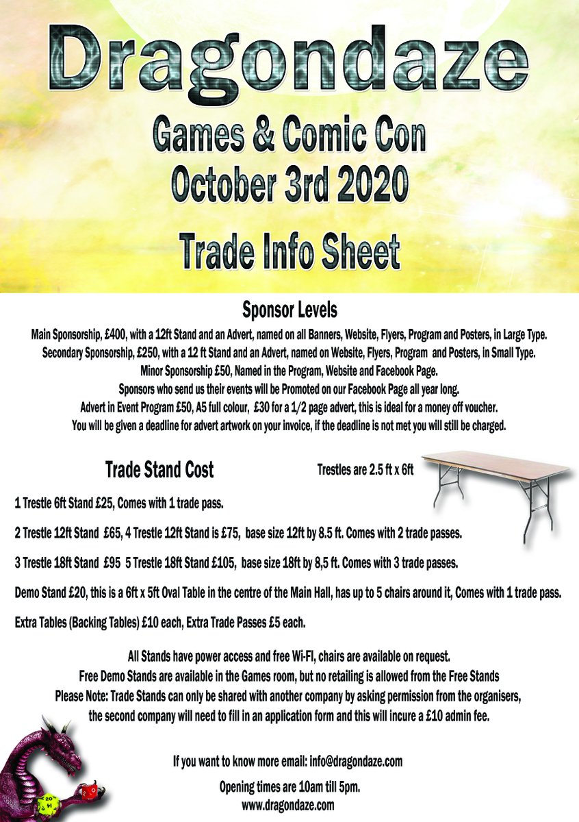 DragondazeCon's tweet photo. Please Send in the form below if you want a stand this year
https://t.co/PRKBKYWzpx https://t.co/QKNIQA0rTN
