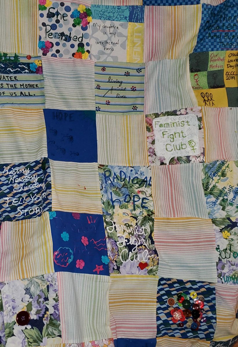 4CFeminists's tweet photo. Co-chair @hollyjhassel working hard on the #4C19 quilt.
To learn more about our quilt project & our partnerships with local orgs, check out our website: https://t.co/fy2W1aq8tN
Come visit us at the #4C20 Action Hub to see the finished quilt!
(See thread for pic descriptions.) https://t.co/tW64kJU0Sj