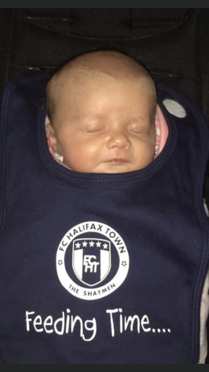 ToniMcDonald_'s tweet photo. 3-6 months so granddad 
@DaveMcdonald69
 can take his granddaughter to the shay!! #shealreadyhasthebib @FCHTOnline https://t.co/lhCR9Anbk6