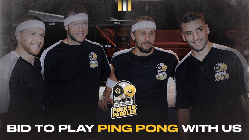 7 days left to bid to play ping pong with me at the 2020 <a href="/NHLBruins/">Boston Bruins</a> Pucks &amp; Paddles event: bbru.in/2SXcifJ