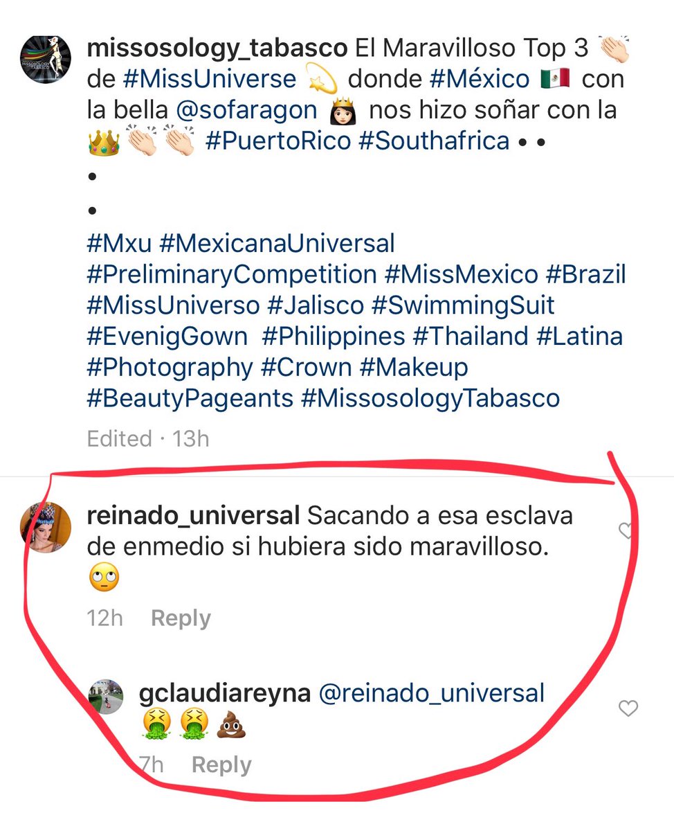 Did we also forget the virulent despicable knuckle dragging white supremacist filth aimed at Miss Universe from Latinos? I’m not even posting the worst of it. Last pic was on a cafe receipt in Puerto Rico describing the patron as “negro feo,” (ugly Black) in 2018