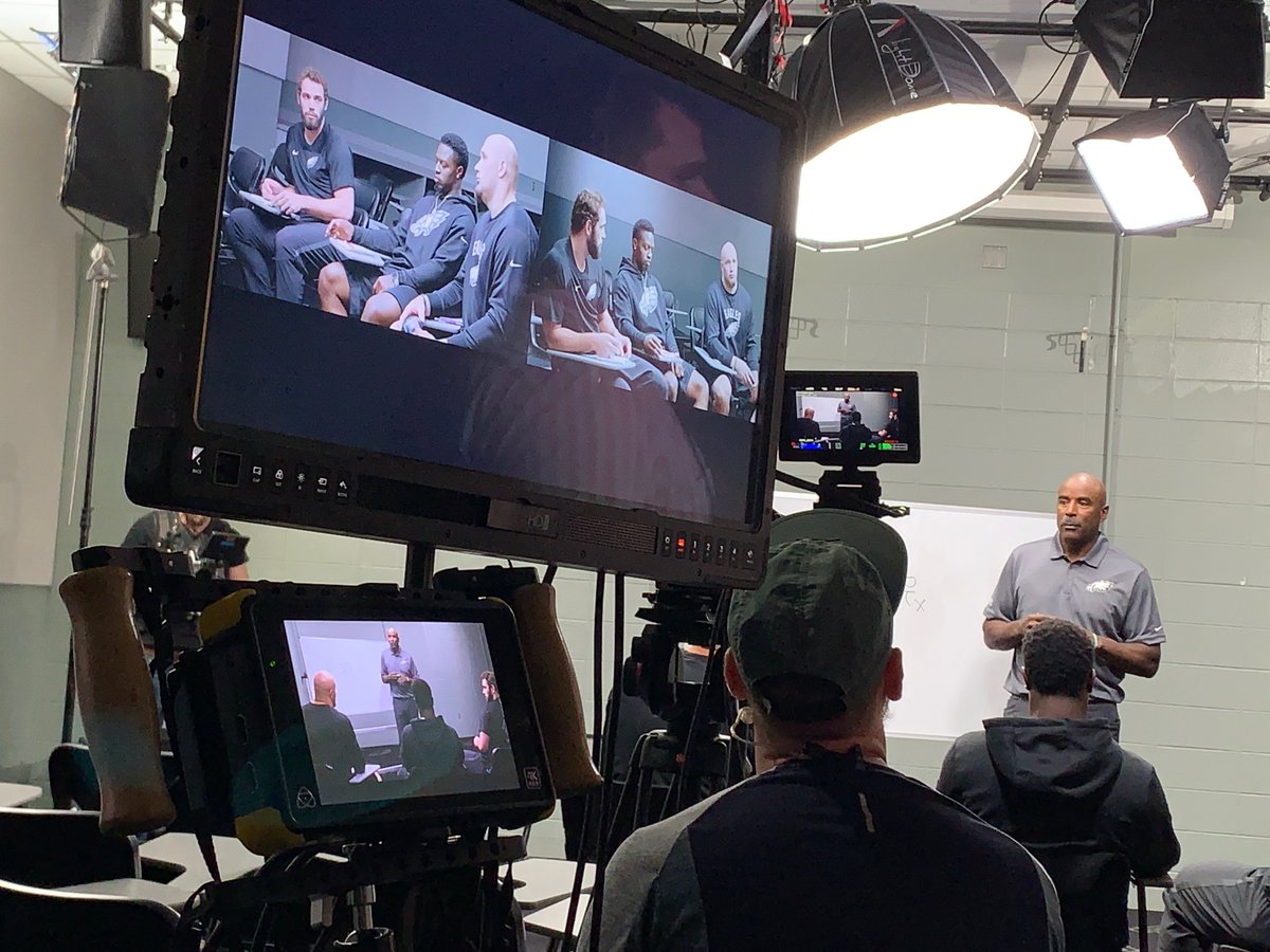 Yesterday's loss was tough, but we're very proud of the @philadelphiaeagles season! Won NFC East Championship and hosted a home playoff game. Here's a look behind the scenes from our shoot at Lincoln Financial Field from summer 2019.#flyeaglesfly #bleedgreen #storyfirst