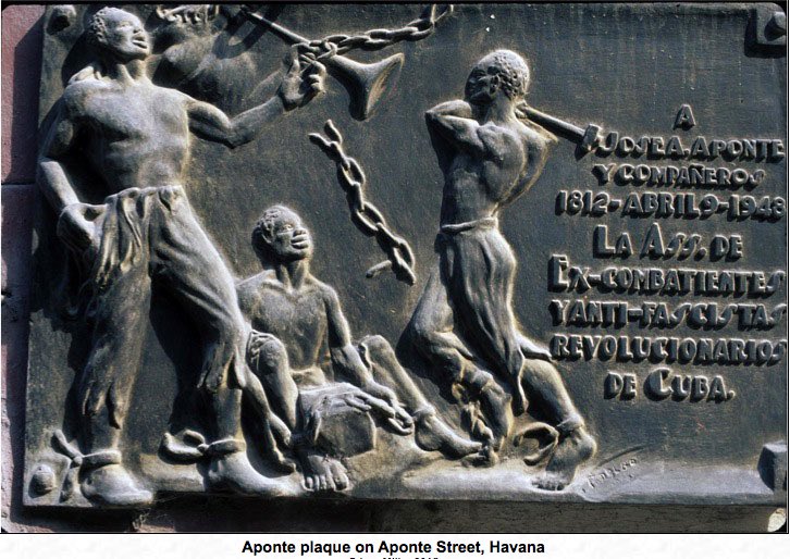 black armies defeating white ones (among them, drawings depicted Aponte’s grandfather, Captain Joaquin Aponte, fighting the 1762 English invasion of Havana), maps of the military fortifications around Havana, and symbolic figures which invoked African history, +