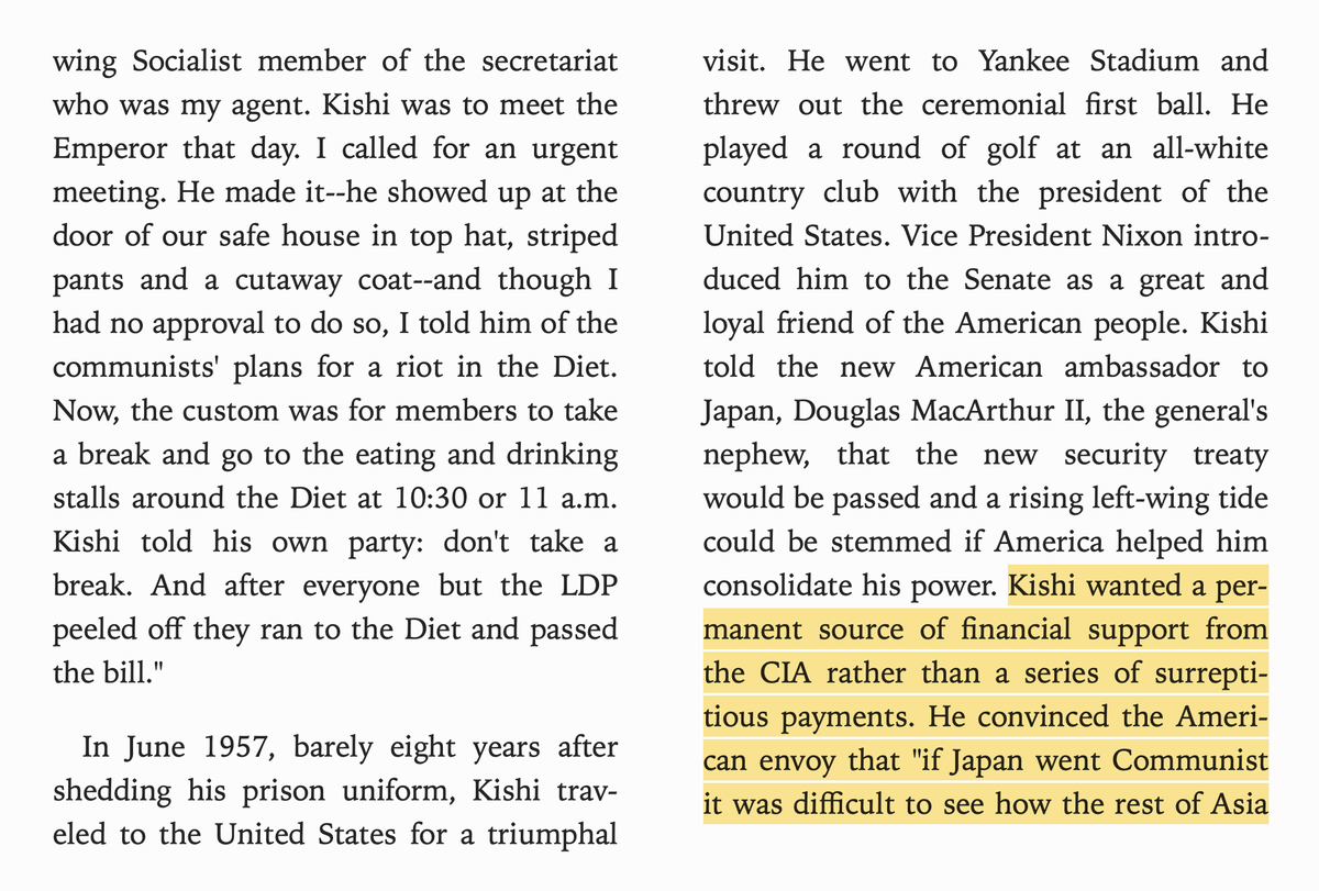 CIA basically bought the entire leadership of Japan in the postwar era, ran candidates on a seat-by-seat basis. Given how the country turned out, has to be considered a success, although I suspect Japan would've been ok anyway.