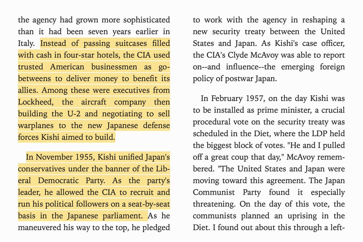 CIA basically bought the entire leadership of Japan in the postwar era, ran candidates on a seat-by-seat basis. Given how the country turned out, has to be considered a success, although I suspect Japan would've been ok anyway.