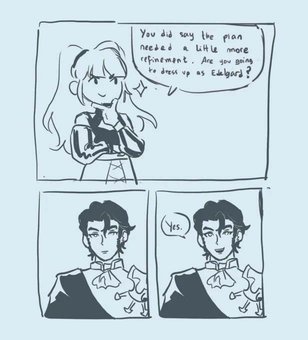 *immediately doodles this after getting the dialogue* 