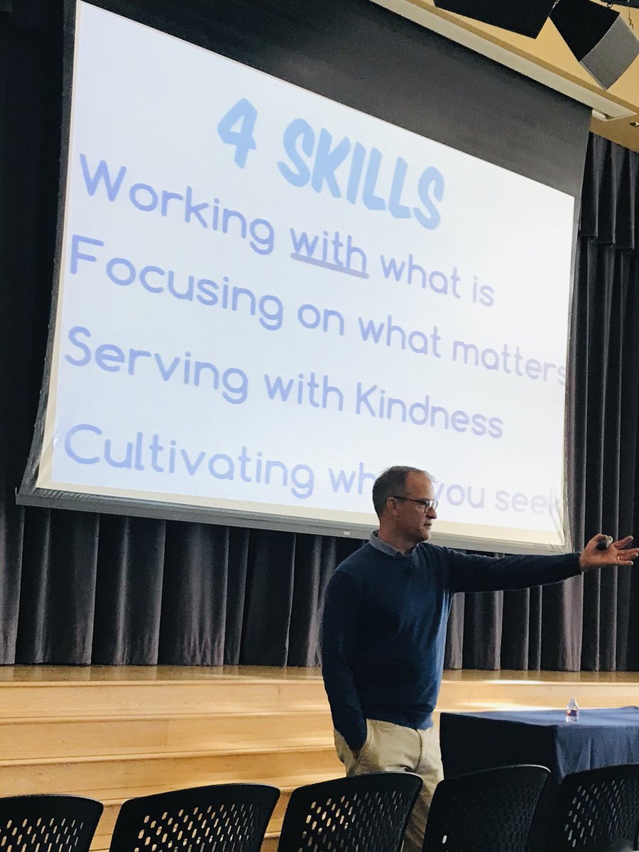 WeissShanna's tweet photo. #EnvisionEdication2020:  Lots of great nuggets from Dave Mochel @appliedattention.com about what mindfulness is and is not.  Check out these 4 important skills.  #practice #kindnessisthepoint  ⁦@austintrinity⁩ https://t.co/lux4dDOfkX