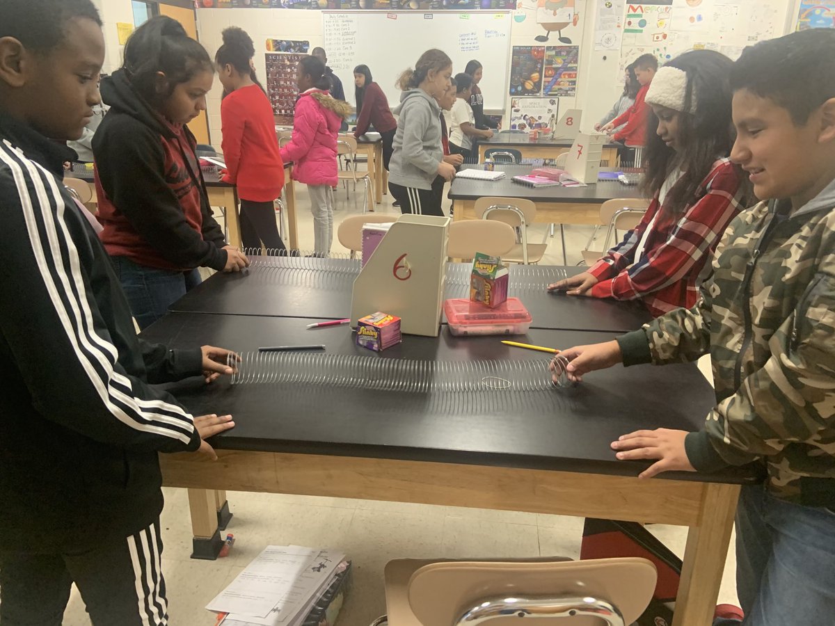 Great first day back! Using slinkies to figure out different types of waves.
#CIBLscienceDPS
⁦@DPS_science⁩ 
⁦<a href="/CIBLEARNING/">CIBL</a>⁩ 
⁦<a href="/TGuentensberger/">Todd Guentensberger</a>⁩