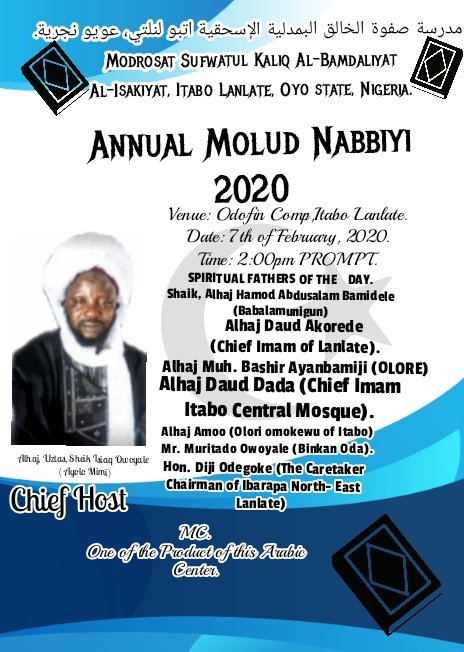 ADELEKERIDWANL1's tweet image. On coming prophet Muhammad birthday ceremony