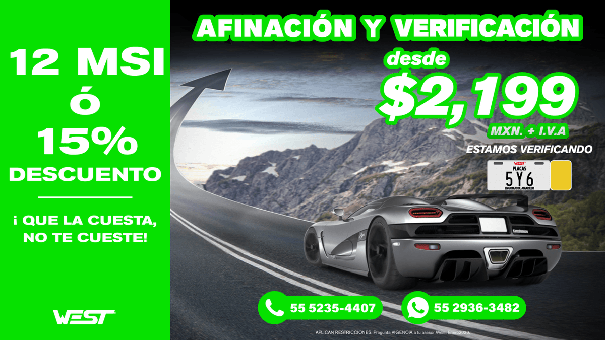 west_mexico's tweet photo. Nuestras promociones continuan.
Todos los servicios y llantas, están a 12 MSI o 15% de descuento con cualquier forma de pago.

Pregunta a tu asesor WEST👊 https://t.co/1fXNOmnySf