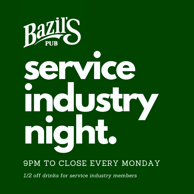 BazilsPub's tweet photo. Stop in for Service Industry Night tonight 9PM to close for 1/2 off drinks for service industry members! 😀🍻 #appletonwi #bazilspub #mondayfunday #serviceindustry https://t.co/06c5VQkCSI