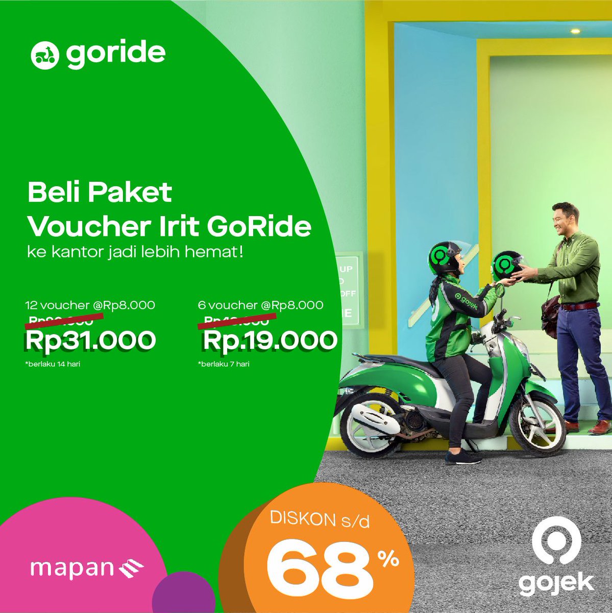 RyantoSaputra4's tweet photo. HARI GINI NAIK OJOL GA PAKE VOUCHER GORIDE?

Yuk segera beli VOUCHER IRIT GORIDE!

VOUCHER 96RB bisa irit 12x, harga cuma 31RB
VOUCHER 48RB bisa irit 6x, harga cuma 19RB

Hidup LEBIH IRIT? minat, japri ya!
WA 081331698330

DICARI RESELLER UNTUK DAPETIN HARGA VOUCHER LEBIH IRIT https://t.co/7u2AJNvrXP