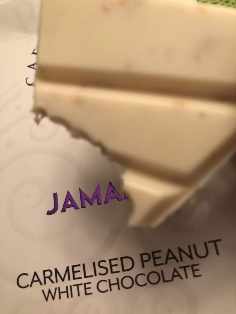 marciaforbes's tweet photo. Got this is a Christmas Gift Bag - Carmelised Peanut White Chocolate, a new line of #Jamaican #chocolate by Cafe Blue. Smooth &amp; Delicious 😋 https://t.co/vU4XWgfJkJ
