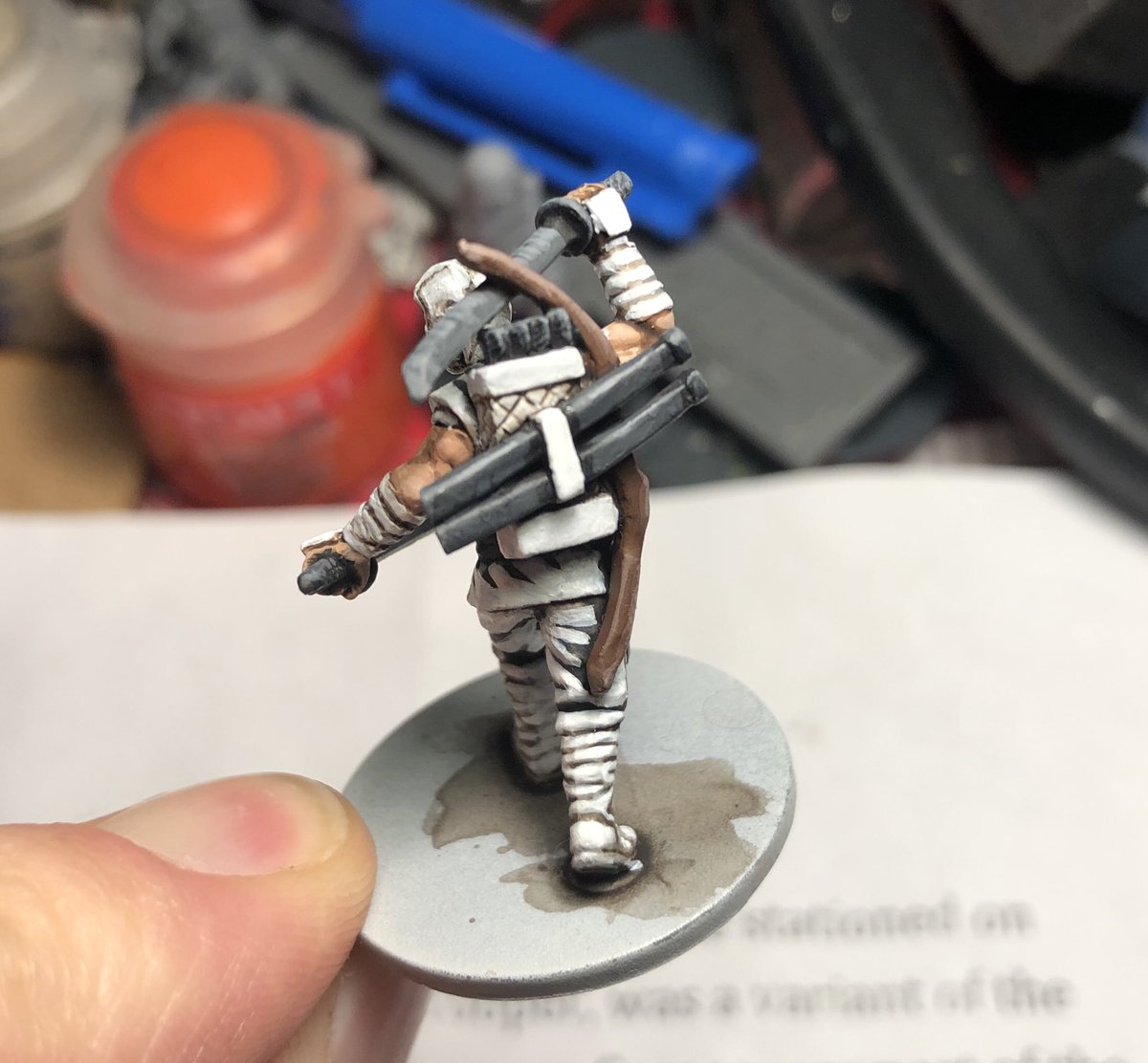 Base aside, I finished my Storm Shadow model. 

Though he took a while to do, I am really happy with how he turned out!

Until I paint him a squad of red ninja buddies, I plan on using him as a bodyguard model for Cobra Commander.