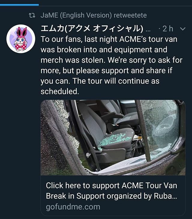 RandomVkei's tweet photo. Do we still wonder why Vkei bands aren't coming over to America/Europe? It's expensive af and then shit like this happens.
I truly hope the gofundme will help them to cover the costs :/
***
#acme#music#japan#jrock#vk#vkei#visualkei#smile#sweet#like#love#cute#followme#instago… https://t.co/urP00mA6IE