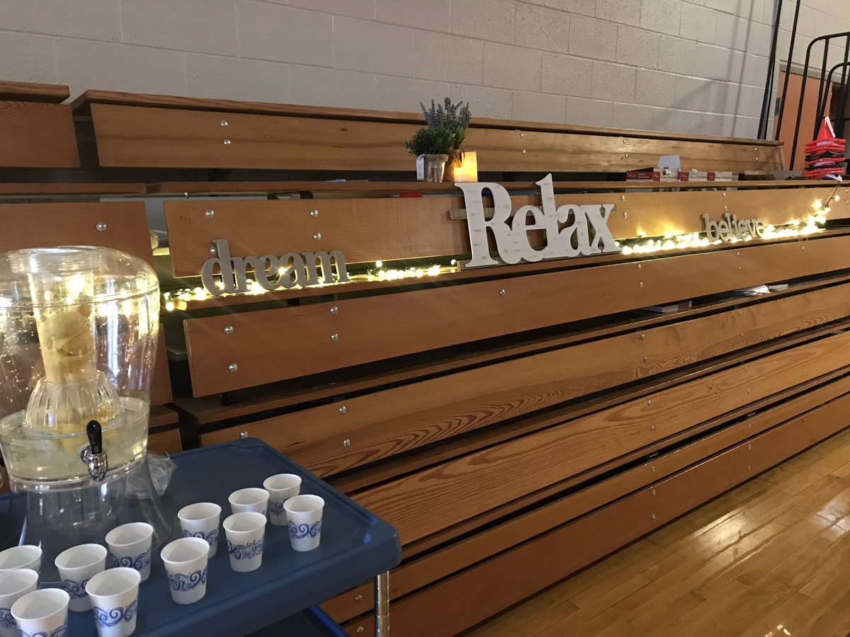 Mrs_Osinski_3's tweet photo. Created a fun experience w our 1st ‘Mindful Monday'. One of my favorite #TLAP hooks 'Interior design hook'. Transformed the gym into a Yogi Studio w dim💡, candles (fake), calming sounds video &amp; water infused w fruit! Thanks @Positive__PE ideas @OPENPhysEd yoga/mindful activities https://t.co/D9uDBqcU9d
