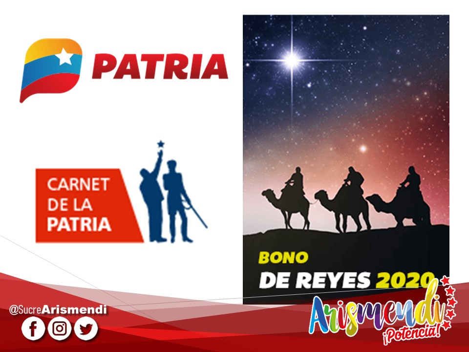 #6Ene

📣 Comienza la Asignación del #BonoDeReyes 💫✨💫, a través del Sistema de Protección Social Carnet de la Patria, establecido por nuestro Presidente NicolasMaduro 🇻🇪

#DiaDeReyes
#DeporteUniónYPaz