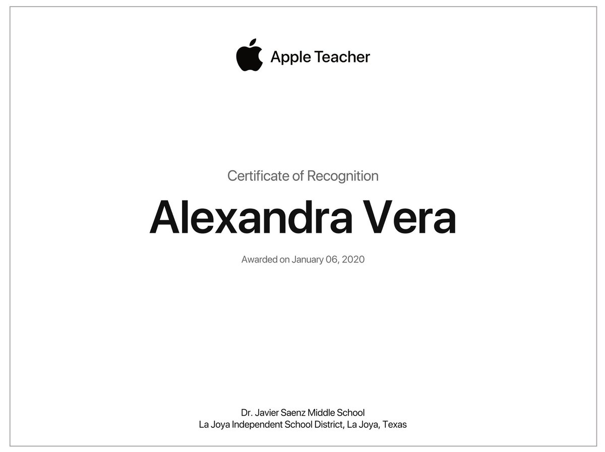 avera_2's tweet photo. Finally completed Apple Teacher 🎉Back on FIRE 🔥 #LJTECHi3 @LaJoyaISDEdTech @CGarza0930 @AnaMPerez1 @mrstalktechie @FelyTeachnology @OmarLopez0207 #appleteacher https://t.co/r87ABPAwgV