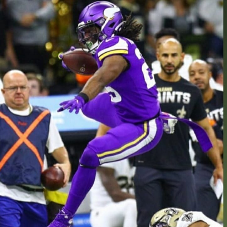 Bossrell's tweet photo. Awesome time yesterday at wildcard game..got a little nervous but the Vikings held strong..now San Francisco's turn #Am25 #Iwanttheirfood2 #BleedBlue #Hazmatt #BePresent #NextLevel #God1st #familythang #DinoStandUp #memories #MinnesotaVikings #Skol #TeamWass #salute #BeatWhiners https://t.co/AnSJX0SPRh