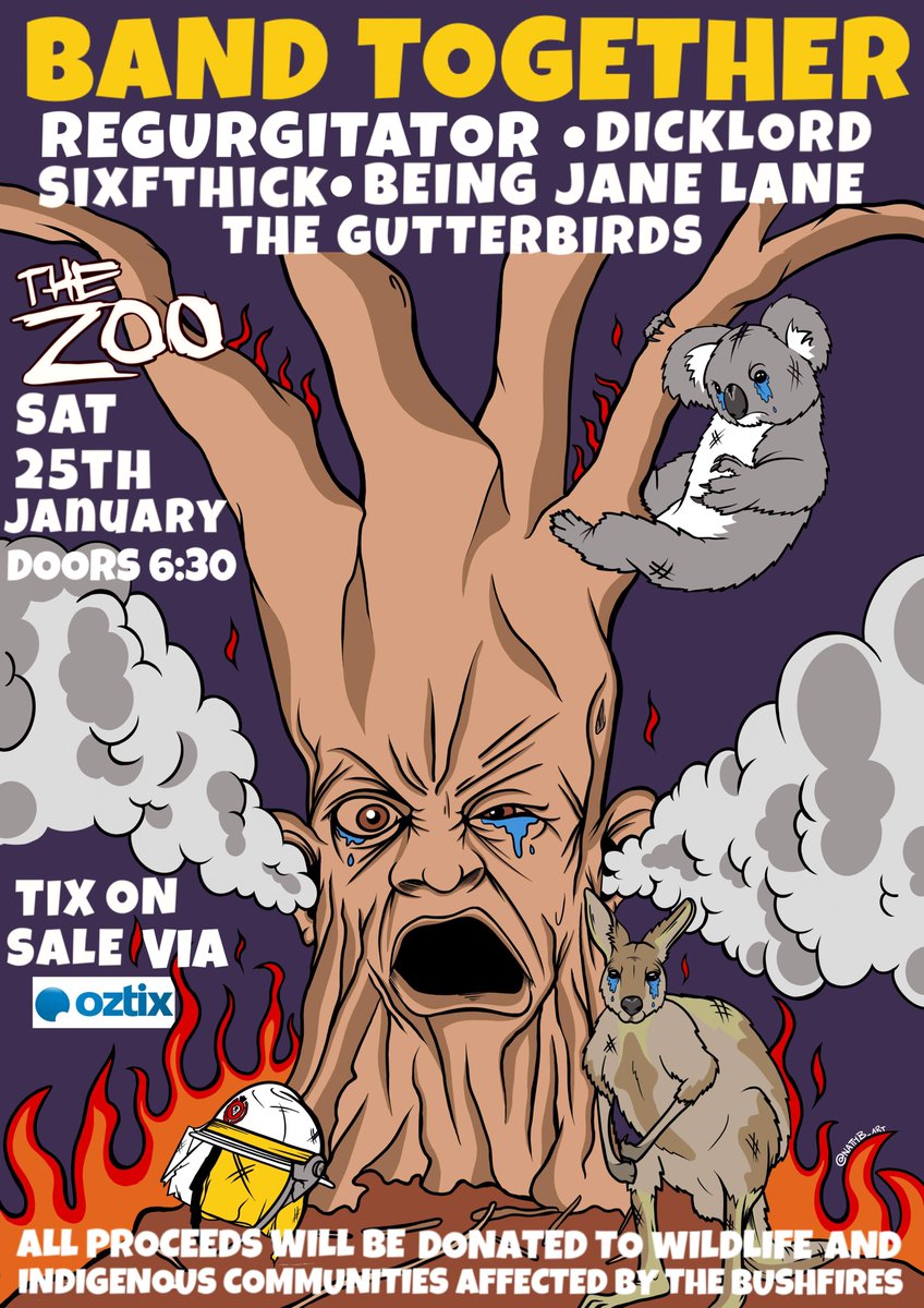 Apra Amcos On Twitter Regurgitators Have Organised Band Together A Benefit Show To Raise Funds For The Aid And Recovery From The Devastating Bushfires Sat 25 Jan Thezooooo Brisbane W Dicklord Sixfthick