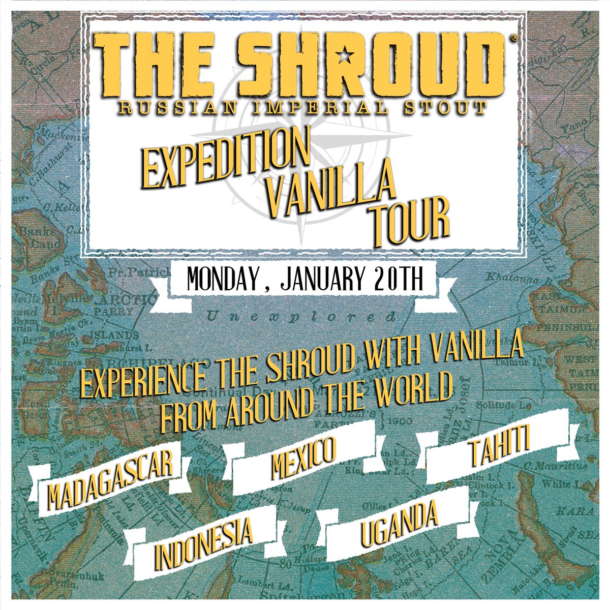 Ready to take a flight?

Experience The Shroud, our Russian Imperial Stout with 5 different types of vanilla, including Madagascar, Mexican, Tahitian, Indonesian, and Ugandan.

Don’t miss out on this exclusive experience only in the tasting room.

Bon Voyage!