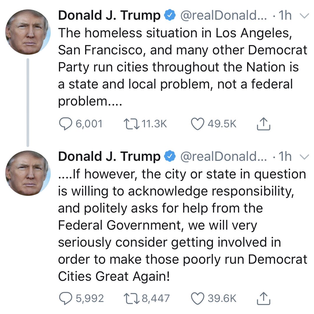 Kamala Harris On Twitter Trump Needs To Stop Attacking California To Soothe His Ego I Ll Say It Again If Trump Actually Cared About Homelessness He Would Stop Proposing Huge Funding Cuts For