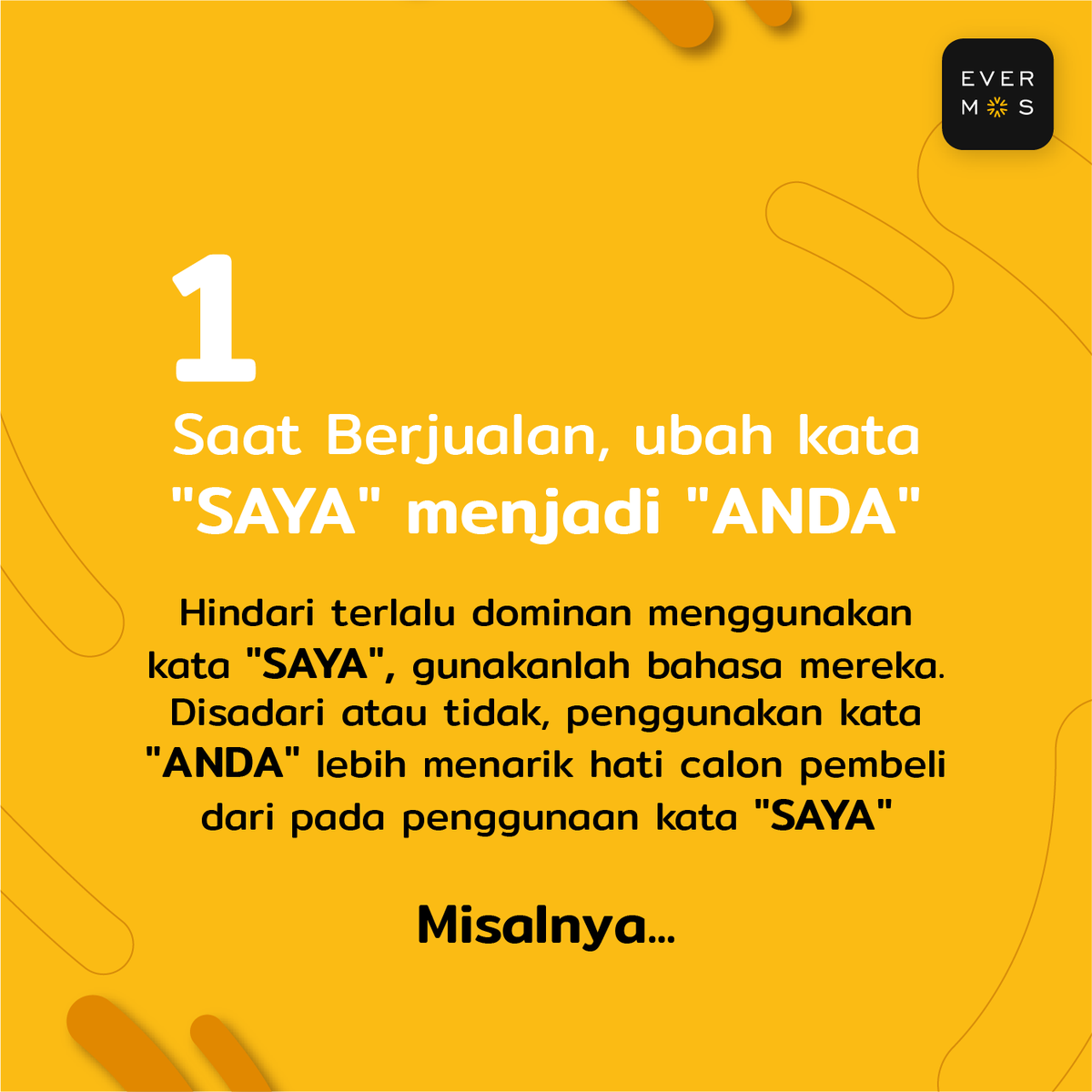 ButikFatiha's tweet photo. #Evermos: Wah,dg mengubah 'saya' jd 'kamu' bs membantu penjualan?
BISA BANGET DONGGG 🥳
Yuk pelajari cara berikhtiarnya+jgn lupa diaplikasikan langsung ke pembeli+calon pembeli'mu ya👍🏼✨ https://t.co/WoXjD8Tsv0
#IndianaStore
#Berikhtiar
#PeluangUsaha-->https://t.co/fpGxfre00t