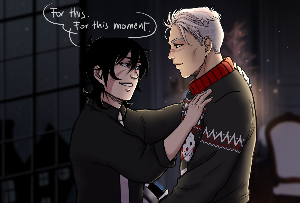 crouleek's tweet photo. Hello @zjofierose , I'm your super late Secret Santa for @sheithsanta ☺️ I'm really sorry and I hope that you'll enjoy something Sheithmassy even tho its january already<3 And Happy New Year🎉 #sheith #Voltron https://t.co/72DOUo6vKU